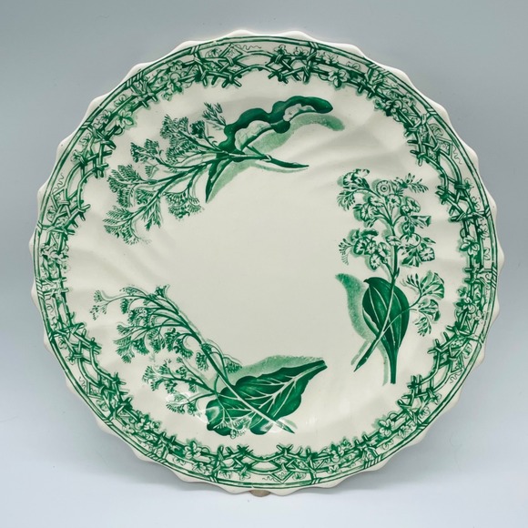 Copleand Spode Green Floral Leaf Transfer Plate 10.5" - Picture 1 of 5